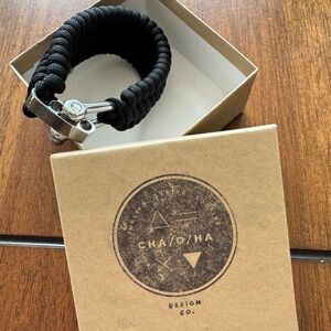 CHA/O/HA Paracord Survival Bracelet - Black